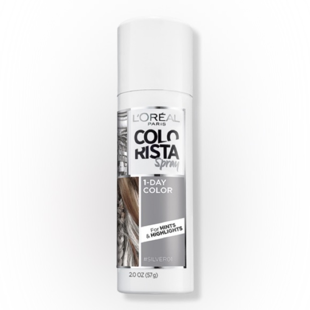 L’Oréal Colorista Hair Colour Spray 1 Day Colour #Silver01 Silver Hairspray NEW